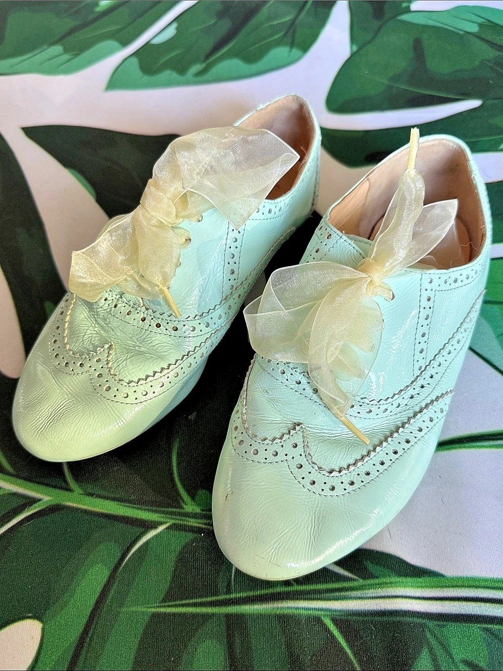 Cole Haan mint Green Bow Flats